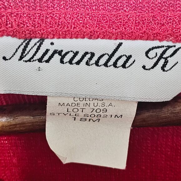 Vintage Miranda K Sweater Women's Size 18M Sparkle Red USA Lightweight Holidays - Picture 4 of 5